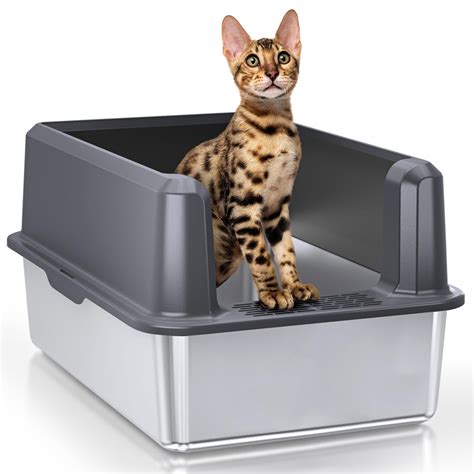 odm large metal box|Stainless Steel Cat Litter Box High Sides, Metal Litter Box with Lid .